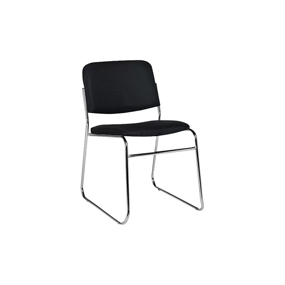 Offices to go Armless Fabric Stack Chair, Black, 2/CT (OTG11697-QL10) Shop