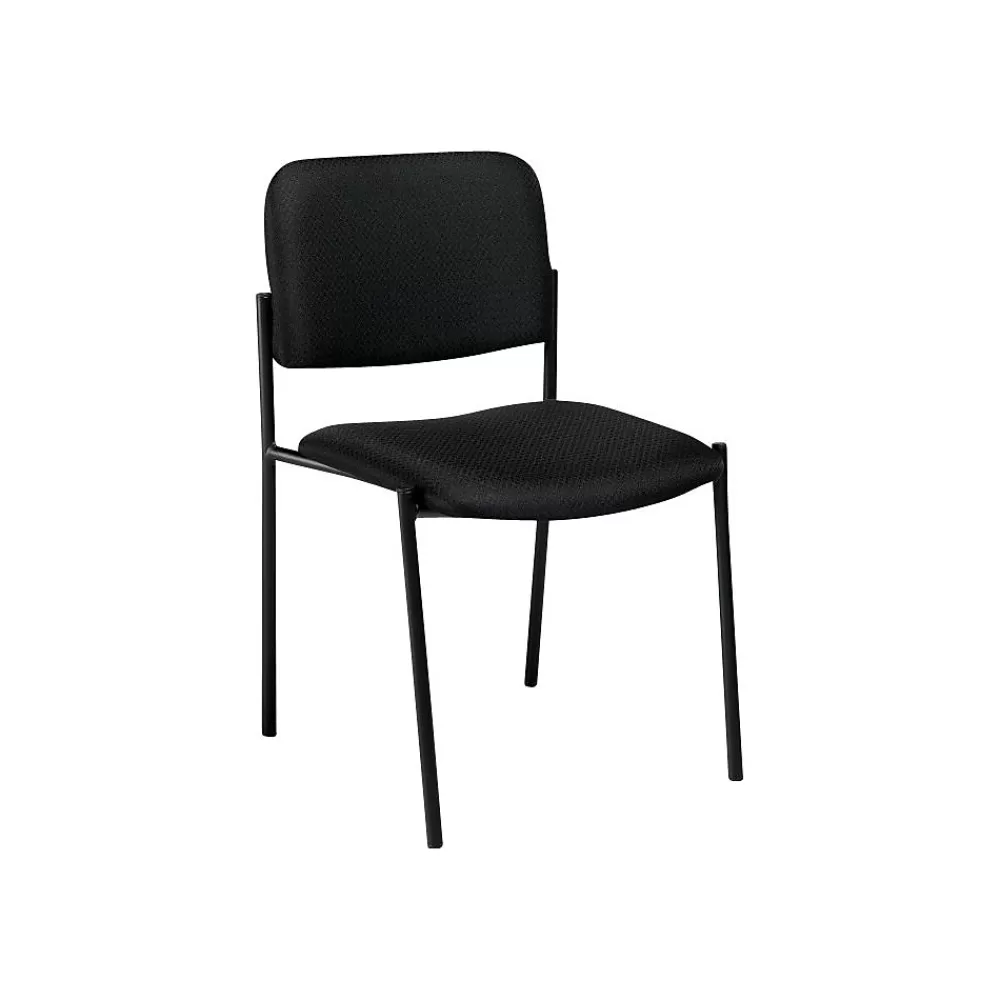 Offices to go Fabric Armless Stacking Chair, Fabric, Black (OTG2748LQ10) New