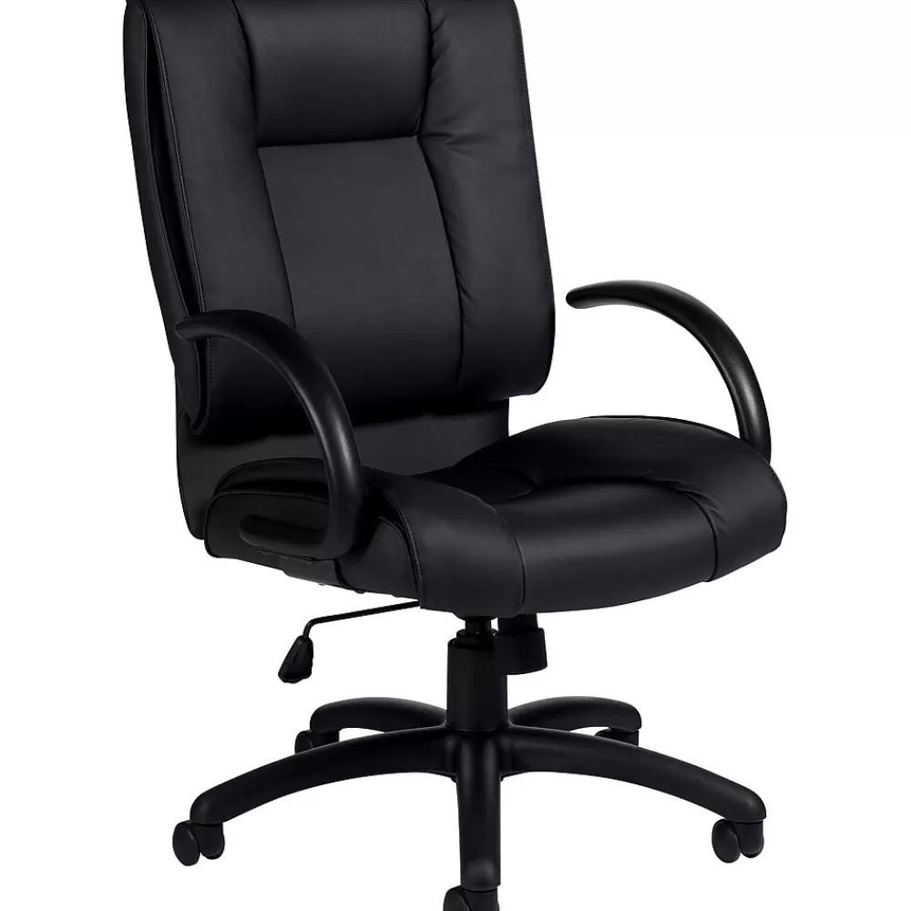 Offices to go Luxhide Exec High-Back Chair, Bonded Leather, Black (OTG2700BL20) Flash Sale