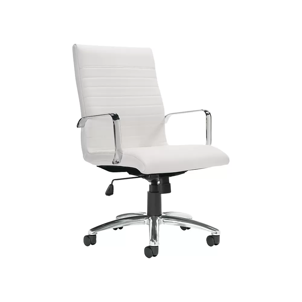Offices to go Luxhide Executive Chair, White (OTG11730BL28) Cheap