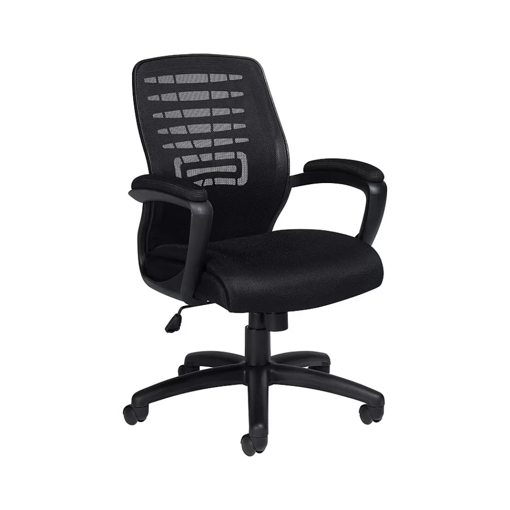 Offices to go Mesh Back Fabric Manager Chair, Black (OTG11750B) Best Sale