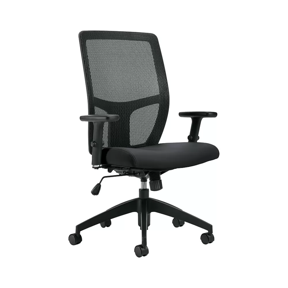 Offices to go Mesh Back Luxhide Task Chair, Black (OTG3191BL20) Best