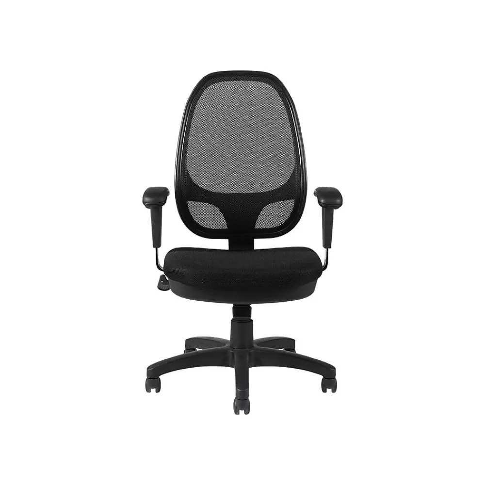 Offices to go Mesh Fabric Manager Chair, Black (OTG11641B) Fashion