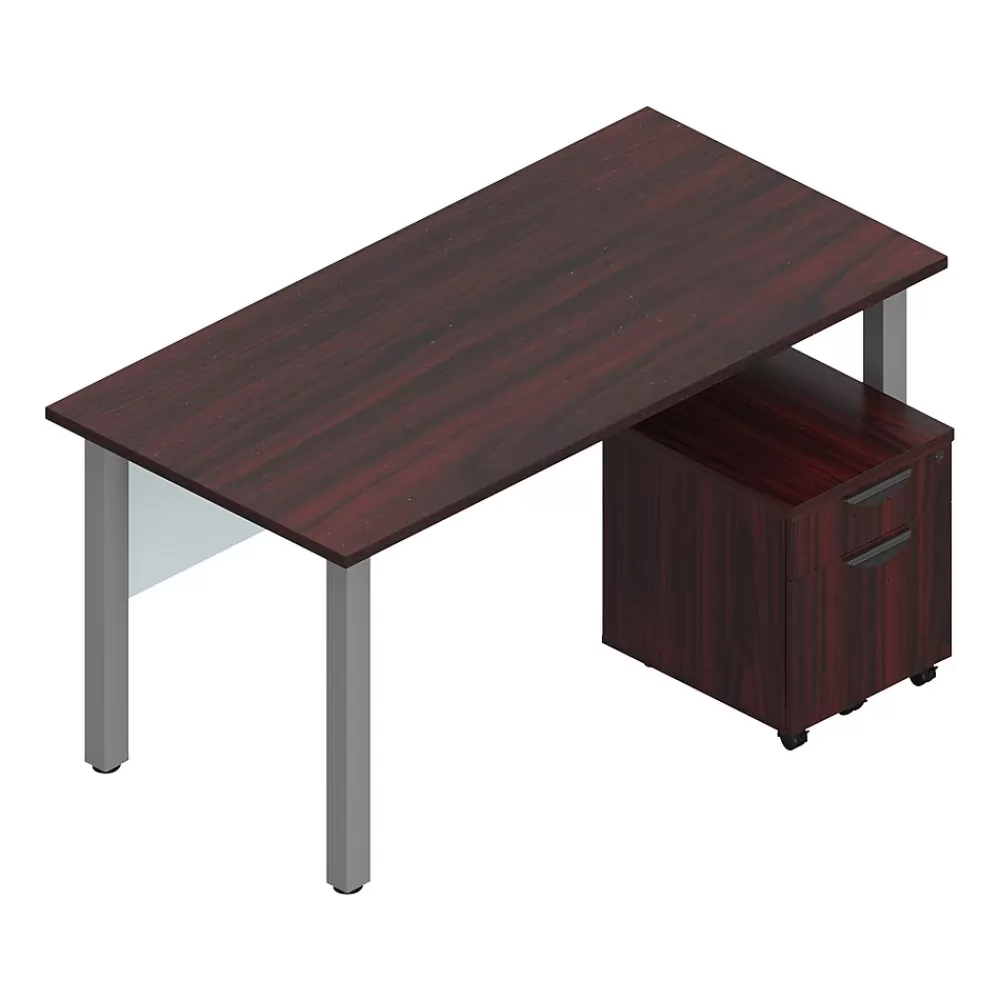 Offices to go Superior 60" Workstation Desk Bundle, American (TDOTG19-AML) Mahogany Discount