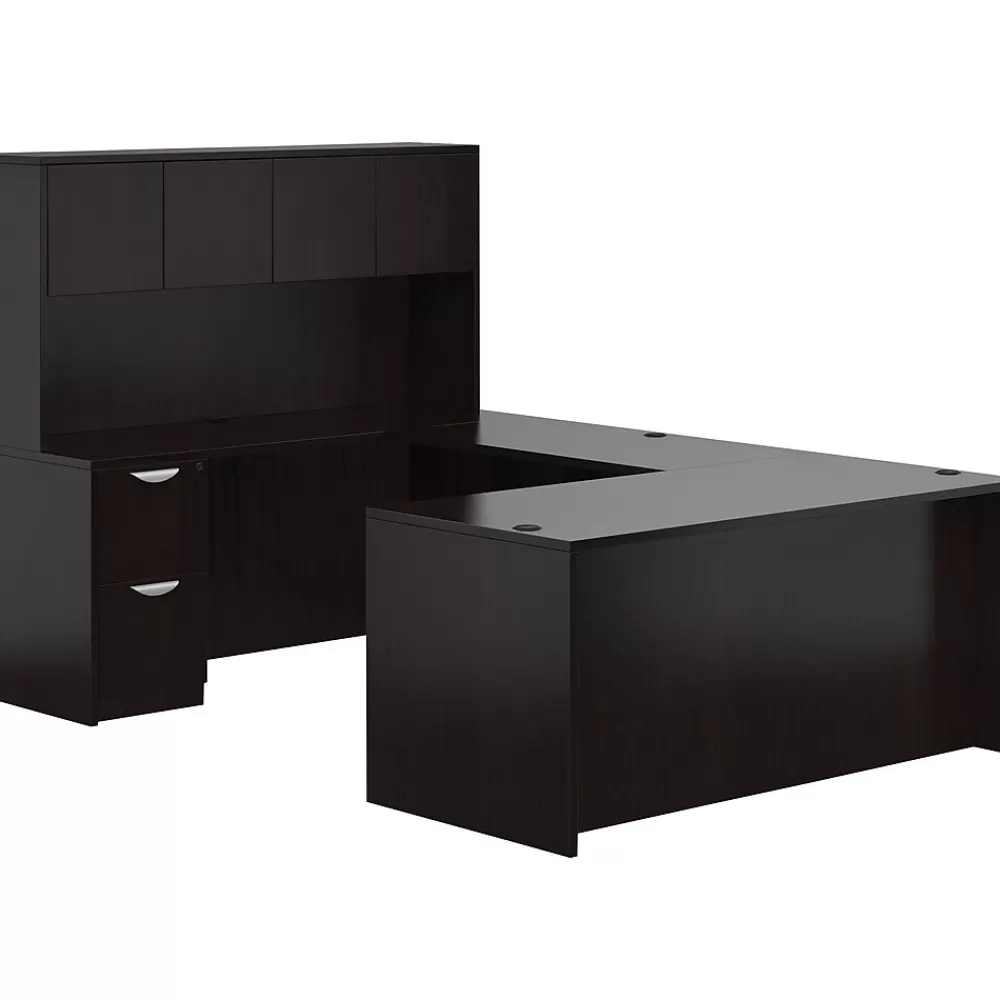 Offices to go Superior Laminate Bundle 2, American Espresso, 29 1/2"H - 65 1/2"H x 71"W x 108"D Flash Sale