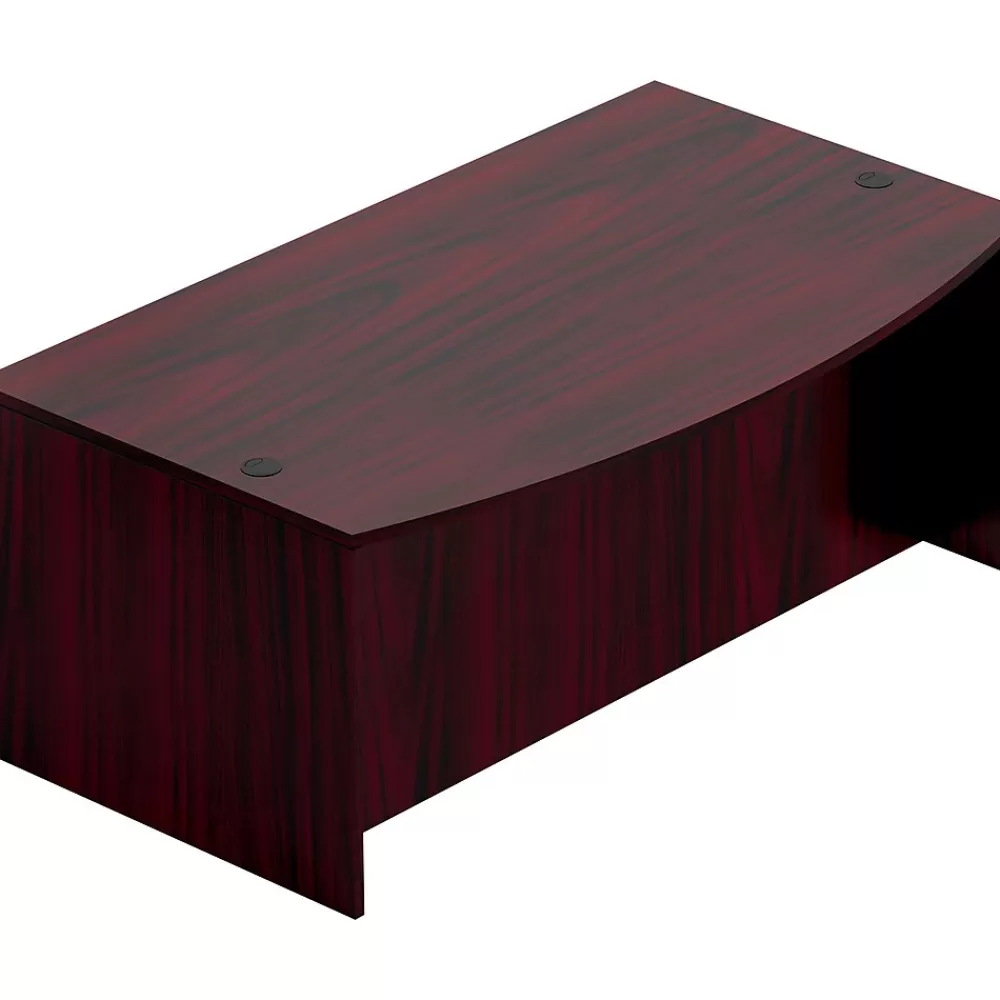 Offices to go Superior Laminate Desking Bow-Front Desk Shell, American Mahogany, 29 1/2"Hx71"Wx42"D Flash Sale