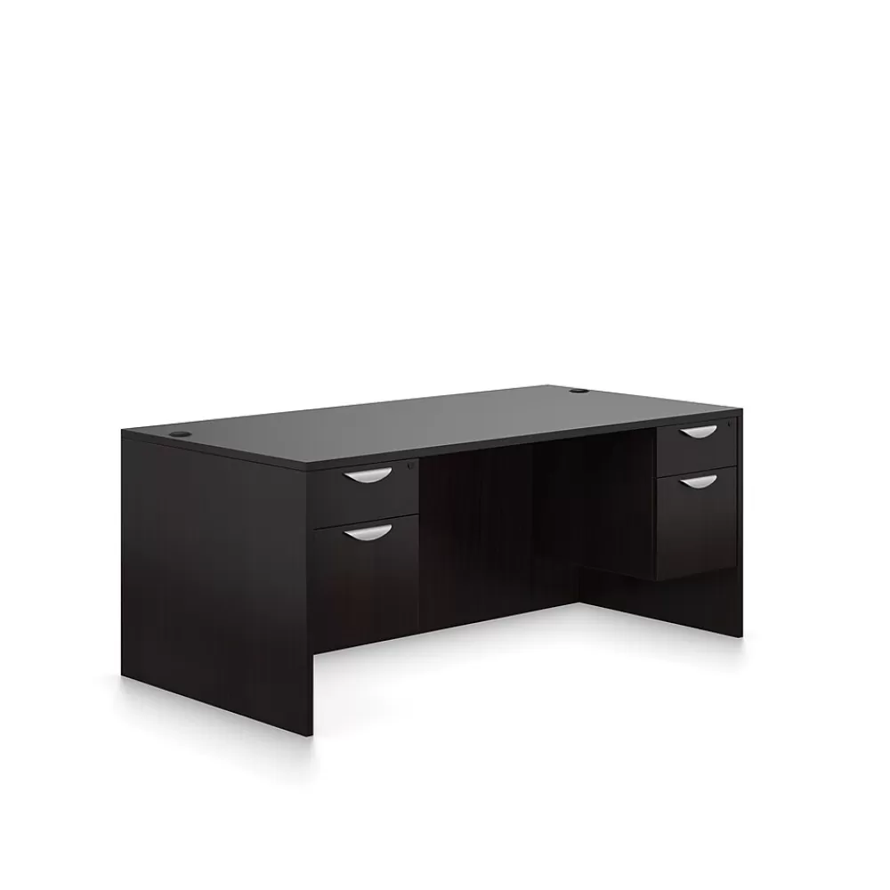 Offices to go Superior Laminate Double Pedestal Desk, BBF/FF, American Espresso, 29 1/2"Hx71"Wx36"D Best