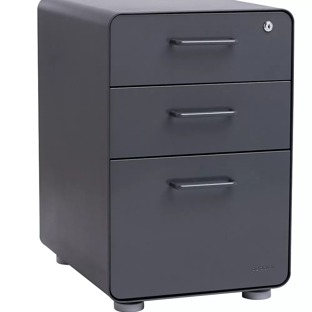 Poppin Stow 3 Drawer Vertical File, Charcoal, Letter/Legal, 15.75''W (103536) Sale