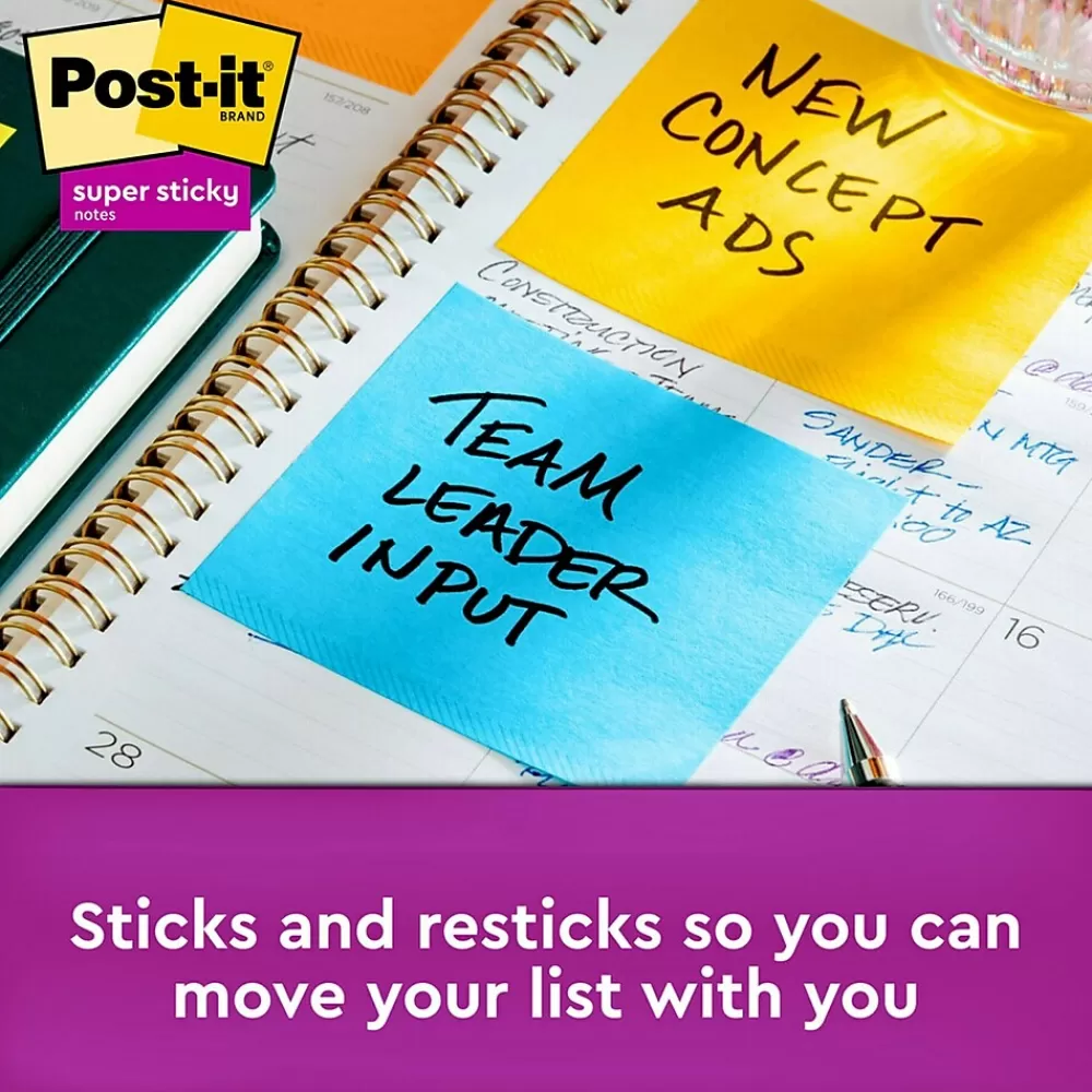 Post-it Full Adhesive Notes, 3" x 3", Energy Boost Collection, 30 Sheet/Pad, 4 Pads/Pack (F3304SSAU) Hot