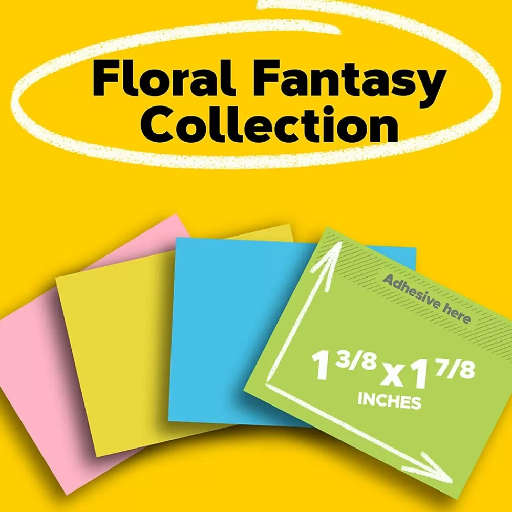 Post-it Notes, 1 3/8" x 1 7/8", Collection, 100 Sheet/Pad, 12 Pads/Pack (653AU) Floral Fantasy Fashion