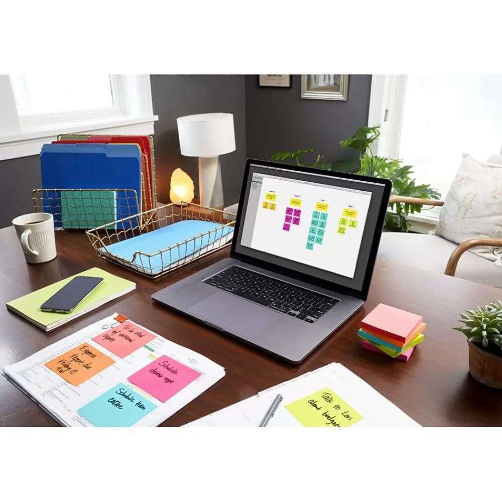 Post-it Notes Cube, 3" x 3", Assorted Brights, 400 Sheets/Cube (2027-BRT) Assorted Bright Colors Online