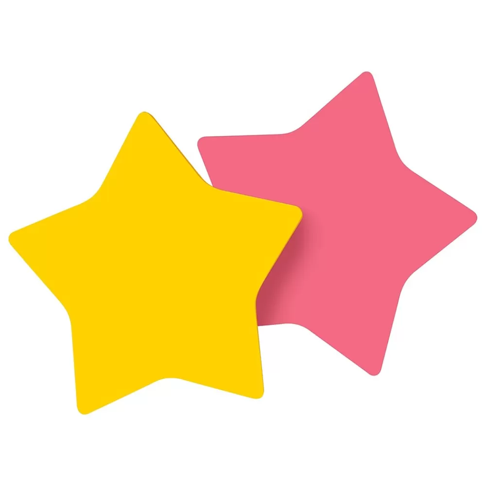 Post-it ® Star-Shaped Notes, 2.6" x 2.6" Assorted Colors, 75 Sheets/Pad, 2 Pads/Pack (7350-STR) Best