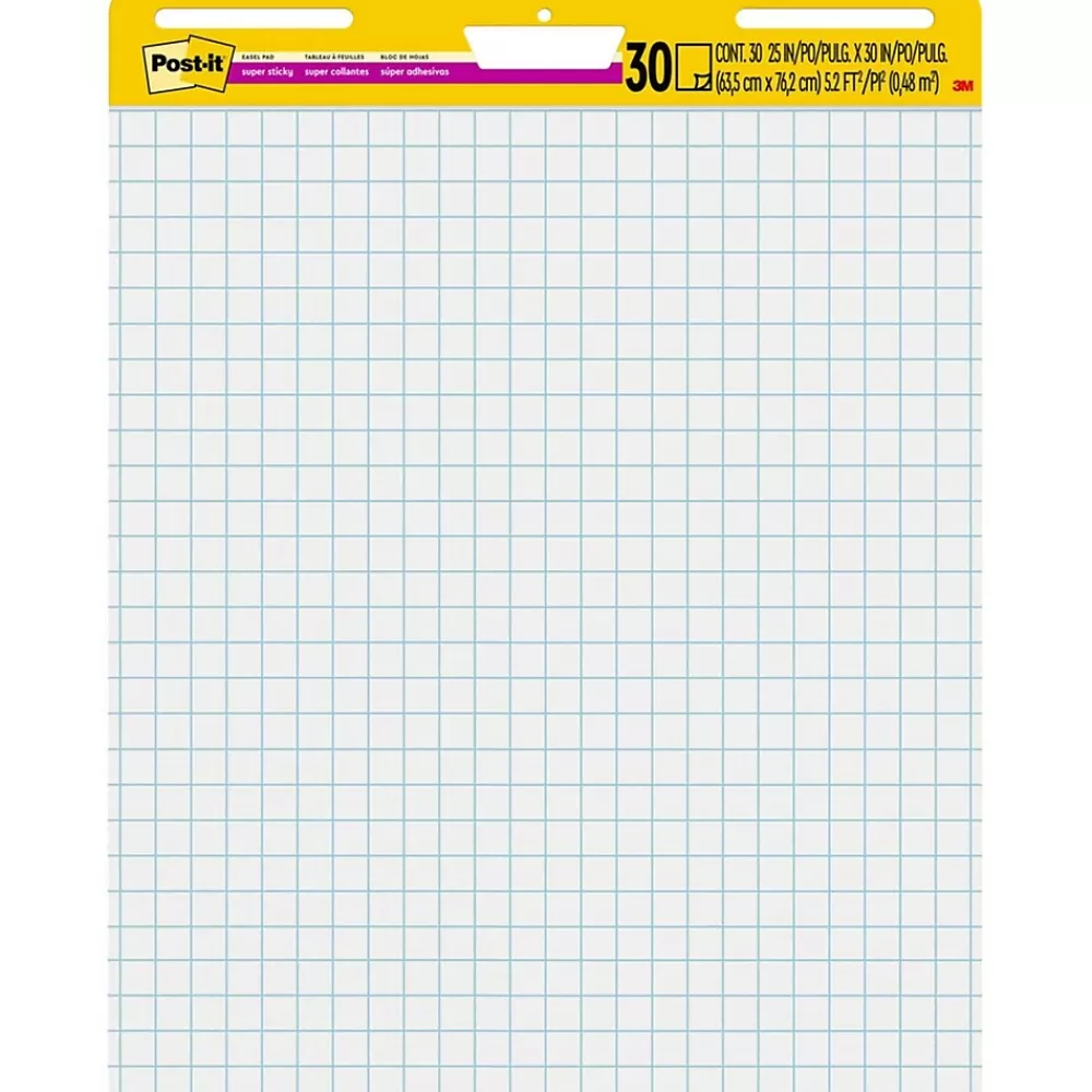 Post-it ® Super Sticky Easel Pad, 25" x 30", White with Grid, 30 Sheets/Pad (560) Sale