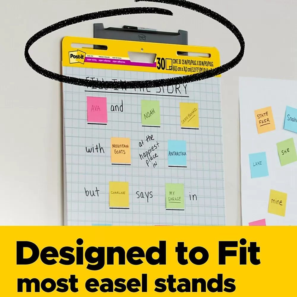 Post-it ® Super Sticky Easel Pad, 25" x 30", White with Grid, 30 Sheets/Pad (560) Sale