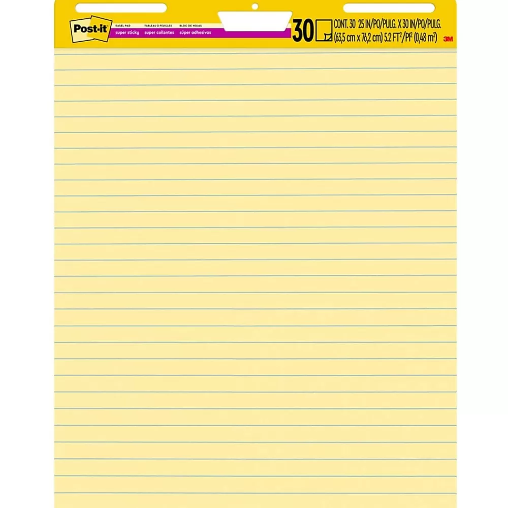 Post-it ® Super Sticky Easel Pad, 25" x 30", Yellow with Lines, 30 Sheets/Pad (561) Shop