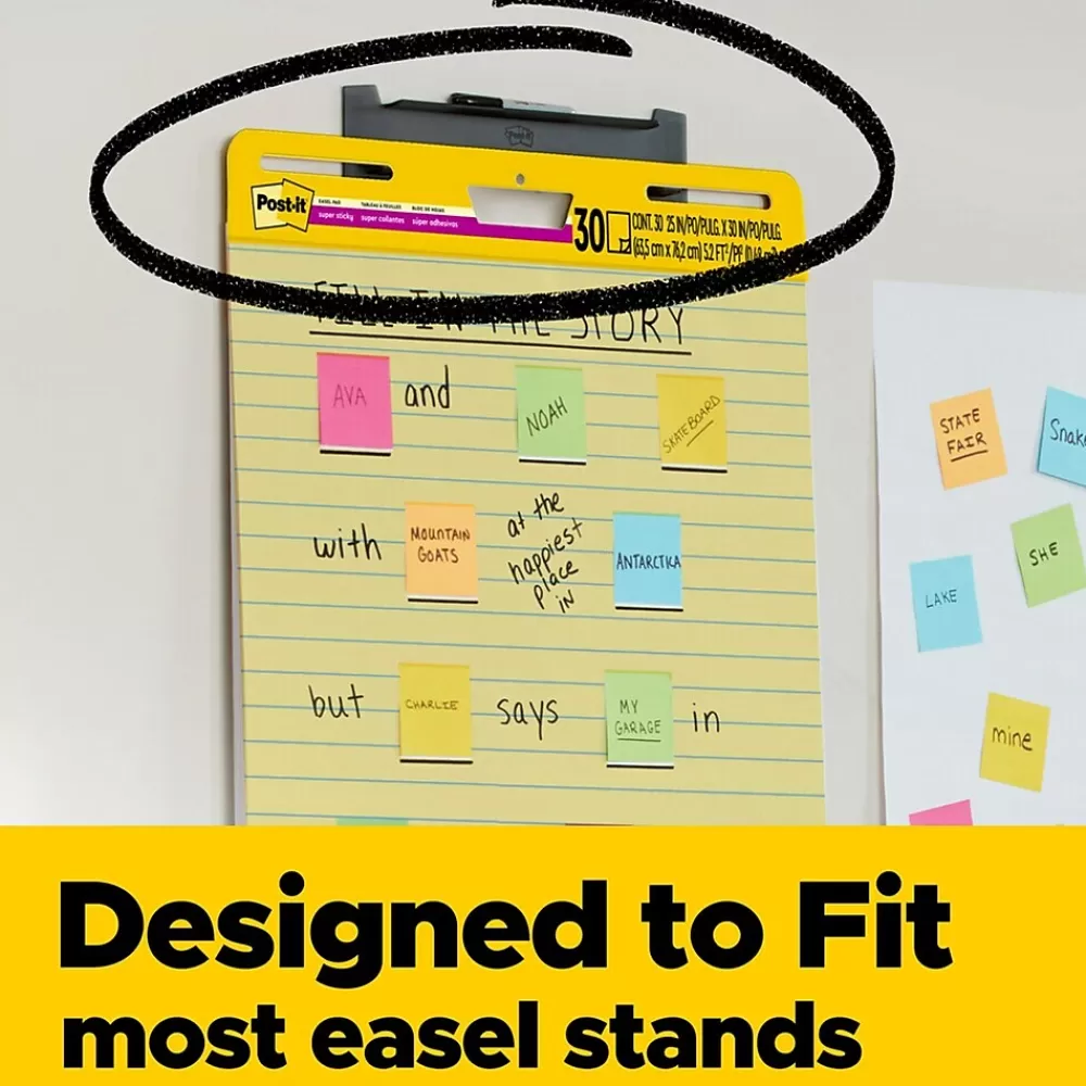 Post-it ® Super Sticky Easel Pad, 25" x 30", Yellow with Lines, 30 Sheets/Pad (561) Shop
