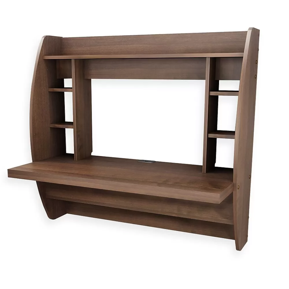Prepac 42'' Wall Mounted Floating Desk with Storage, Espresso (EEHW-0200-1) Shop