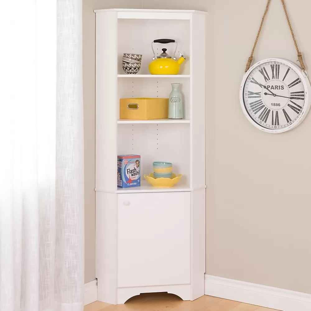 Prepac Elite White Tall 1-Door Corner Storage Cabinet (WSCC-0604-1) Hot