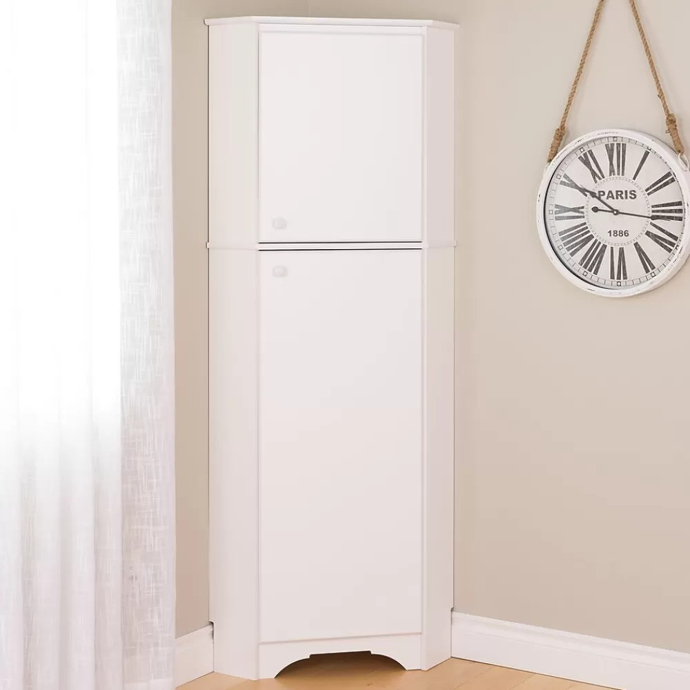 Prepac Elite White Tall 2-Door Corner Storage Cabinet (WSCC-0605-1) Discount