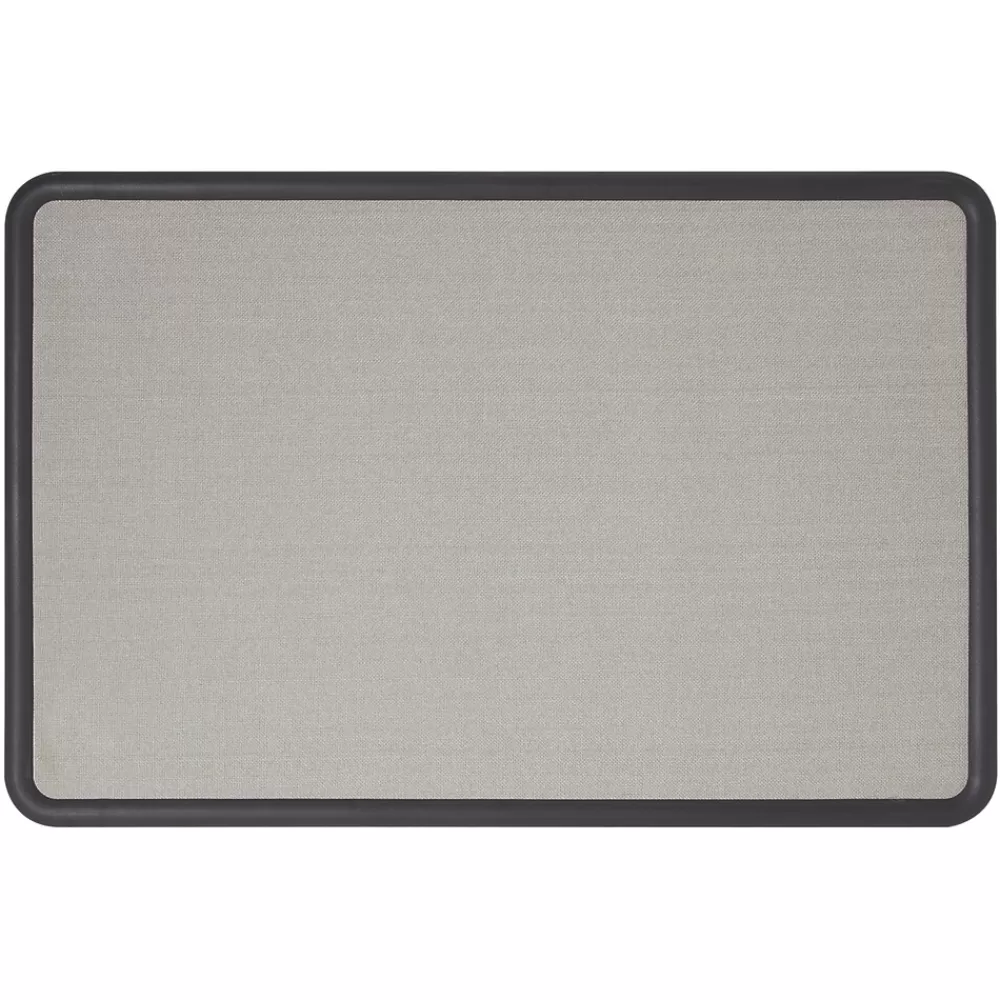 Quartet Contour Fabric Bulletin Board, Black Frame, 3'H x 4'W (7694G) Sale