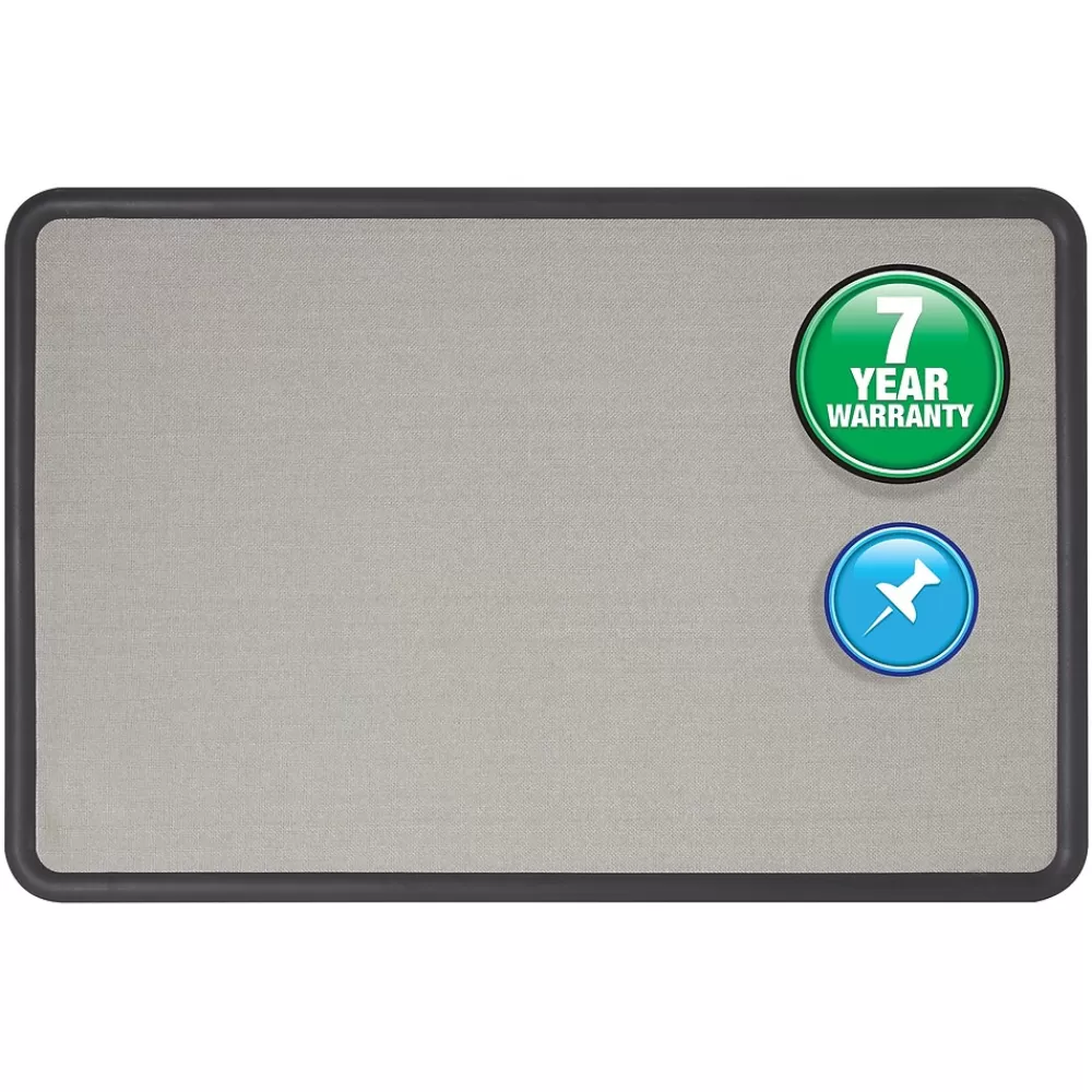 Quartet Contour Fabric Bulletin Board, Black Frame, 2'H x 3'W (7693G) Sale