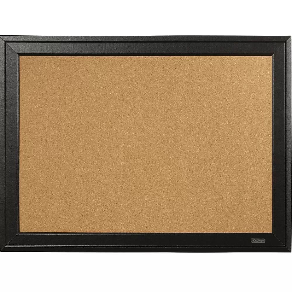 Quartet Cork Bulletin Board, Black Frame, 11"H x 17"W (79279) Best