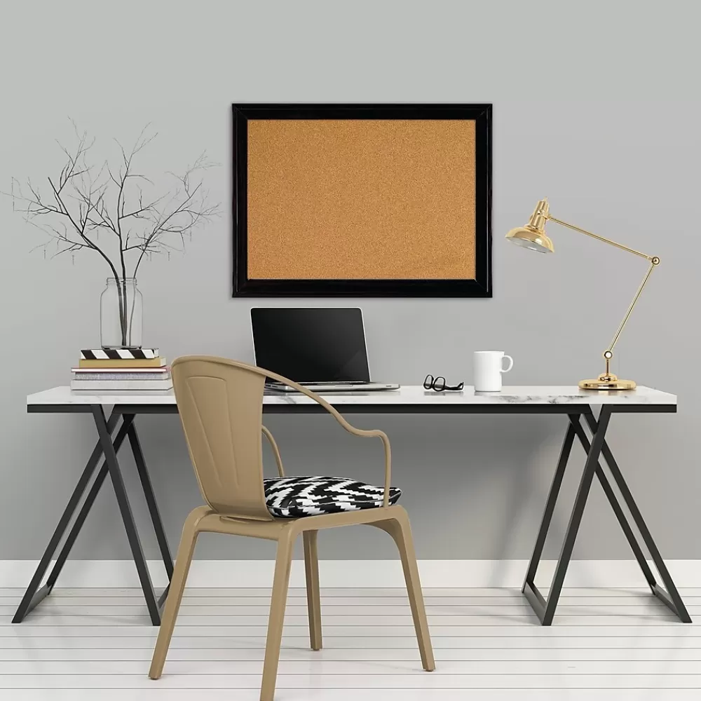 Quartet Cork Bulletin Board, Black Frame, 11"H x 17"W (79279) Best