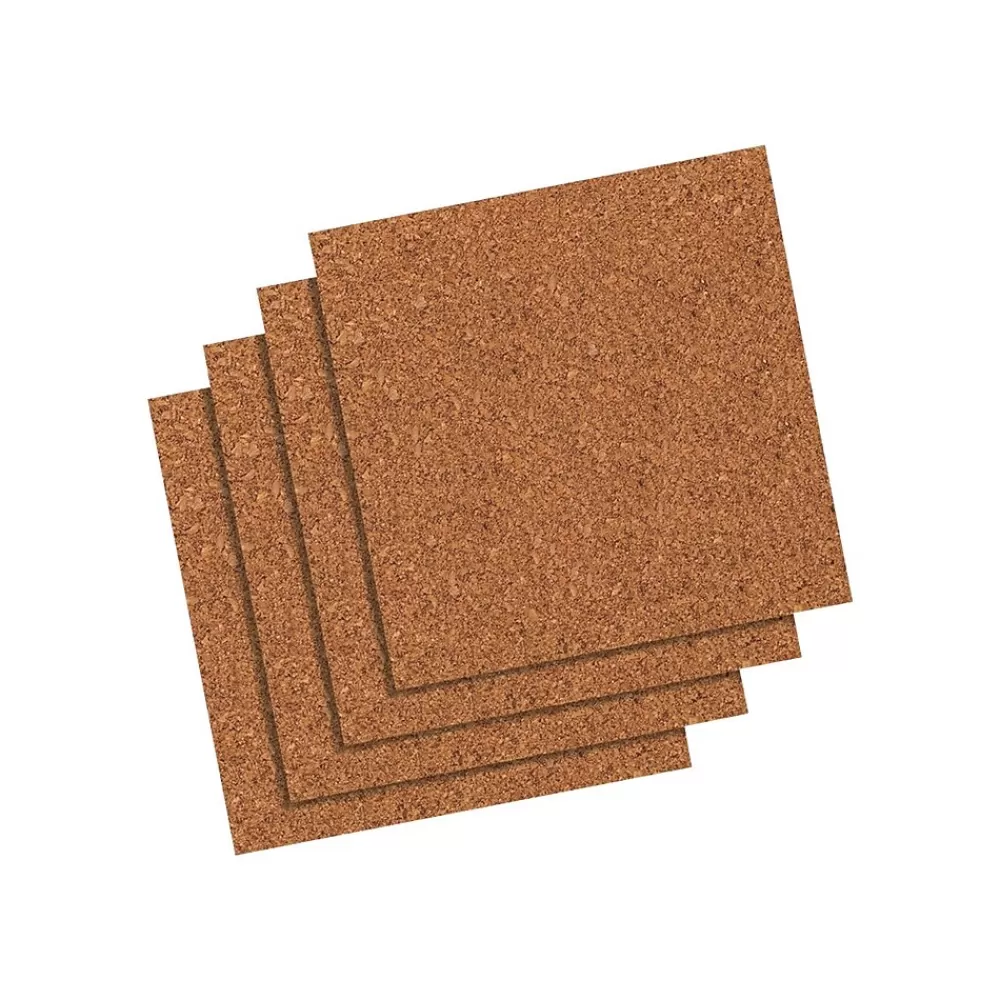 Quartet Cork Bulletin Boards, Frameless, 1'H x 1'W (102) Best Sale