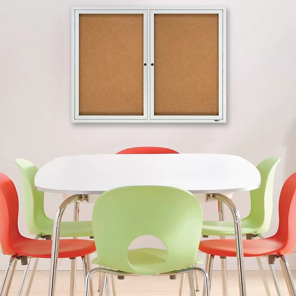 Quartet Cork Enclosed Board, Aluminum Frame, 3'H x 4'W (2364) Cheap