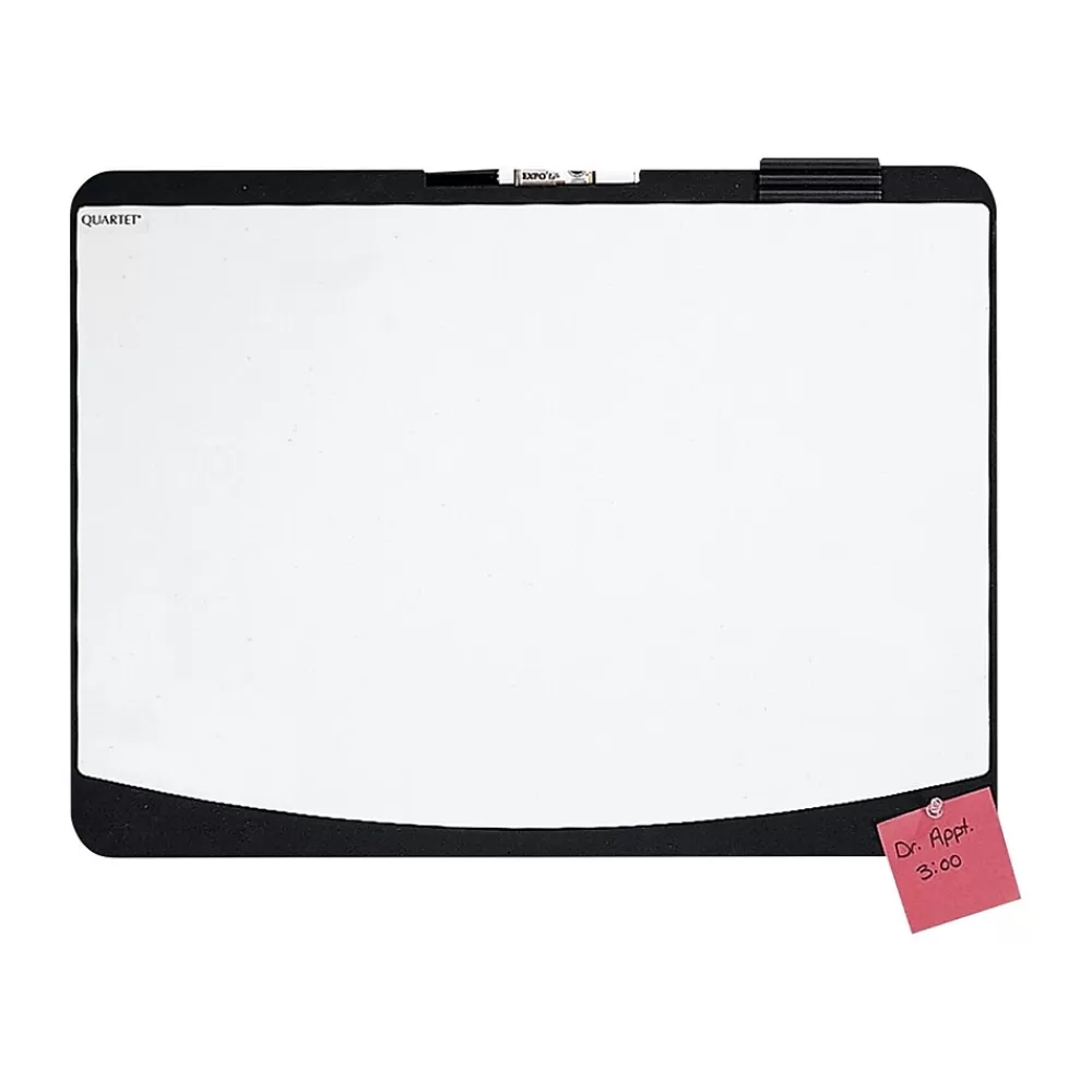 Quartet Designer Tack & Write Melamine Dry-Erase Whiteboard, Plastic Frame, 2' x 1.5' (06355BK) Fashion