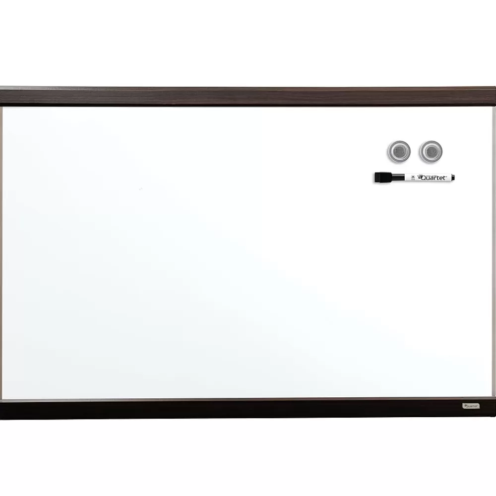 Quartet Magnetic Dry-Erase Whiteboard, Mahogany Finish and Aluminum Frame, 2' x 3' New