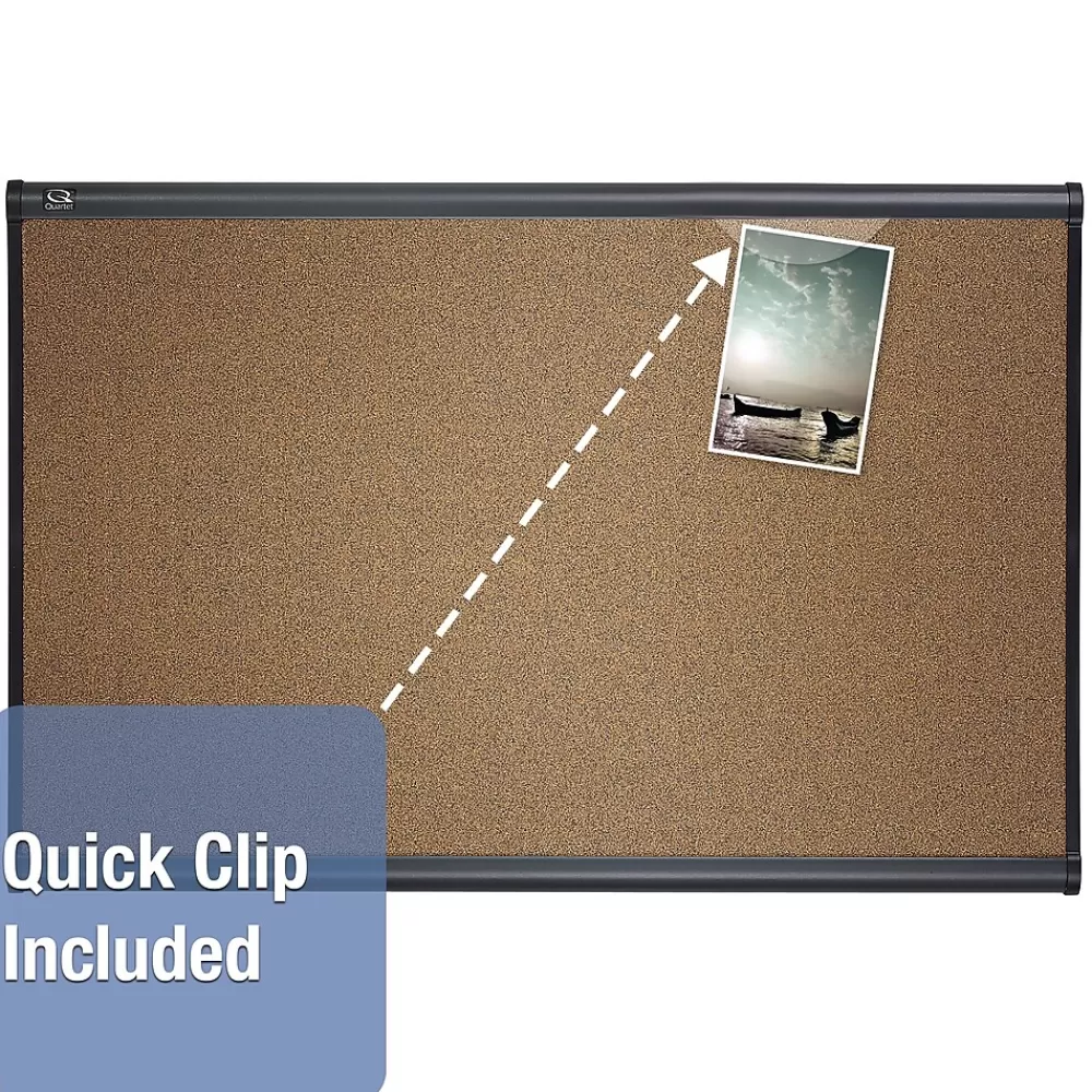 Quartet Prestige Cork Bulletin Board, Graphite Frame, 4'H x 6'W (B247G) Hot