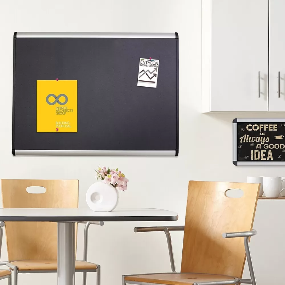 Quartet Prestige Plus Magnetic Fabric Bulletin Board, Aluminum Frame, 4'H x 6'W (MB547A) Hot