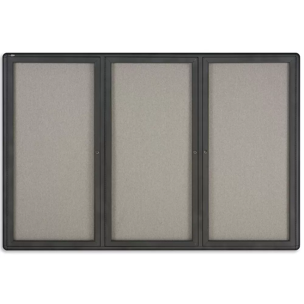 Quartet Radius Fabric Enclosed Bulletin Board, Graphite Frame, 4'H x 6'W (2367L) Sale