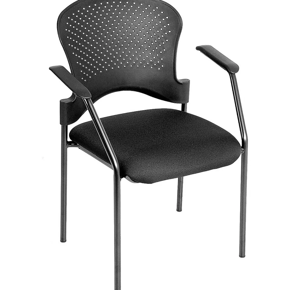 RAYNOR GROUP Raynor Eurotech Fabric Seat Breeze 4 Leg Side Chair, Black Frame, Black Best Sale