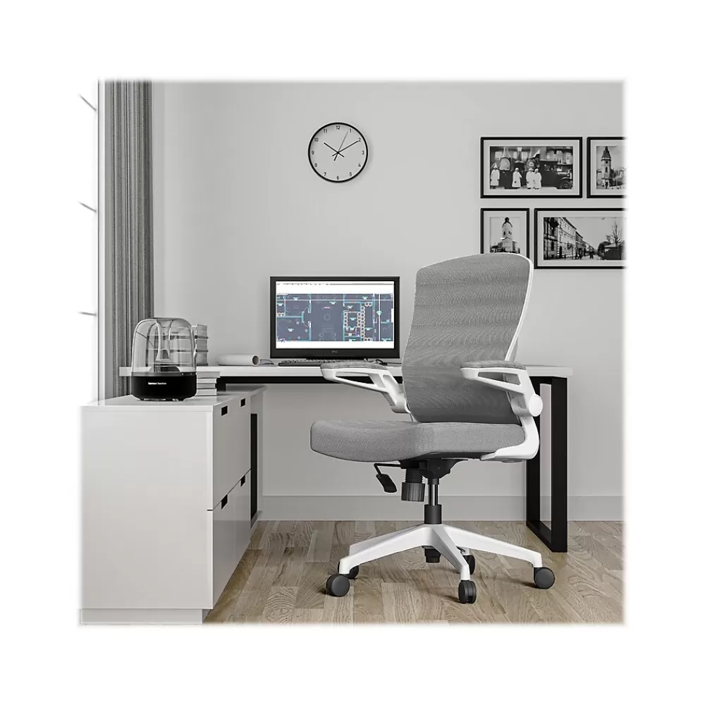 RAYNOR GROUP ION Fabric Task Chair, Gray/White (ION-WH-GRY) Best Sale
