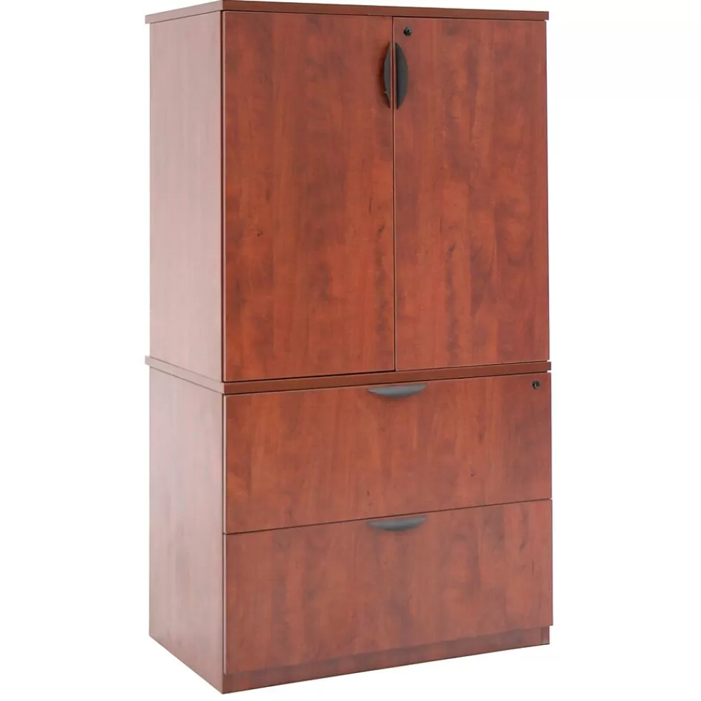 Regency Legacy Lateral File with Stackable Storage Cabinet- Cherry Flash Sale
