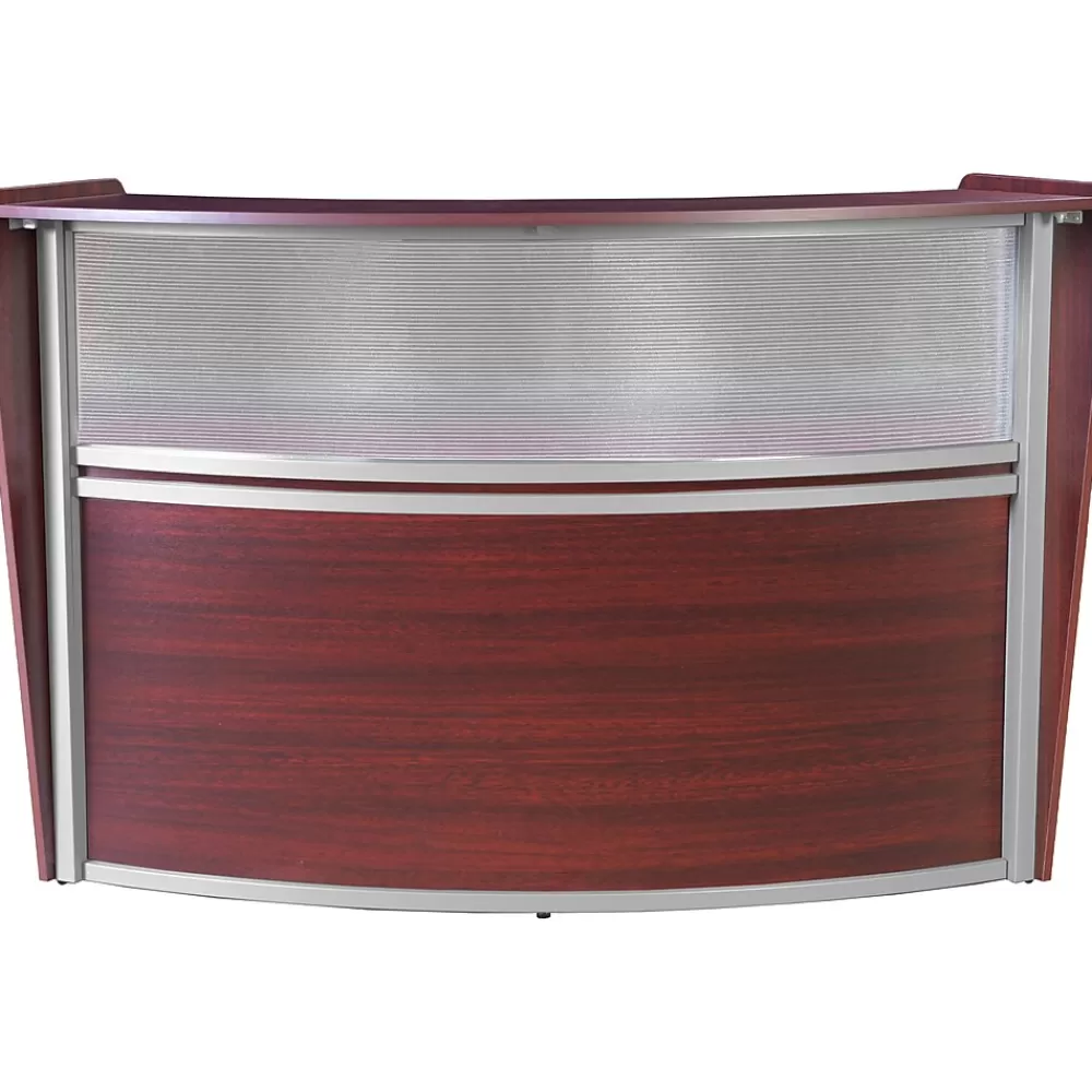Regency Marque 72"W Curved Reception Desk Workstation, (77310MH) Mahogany Clearance