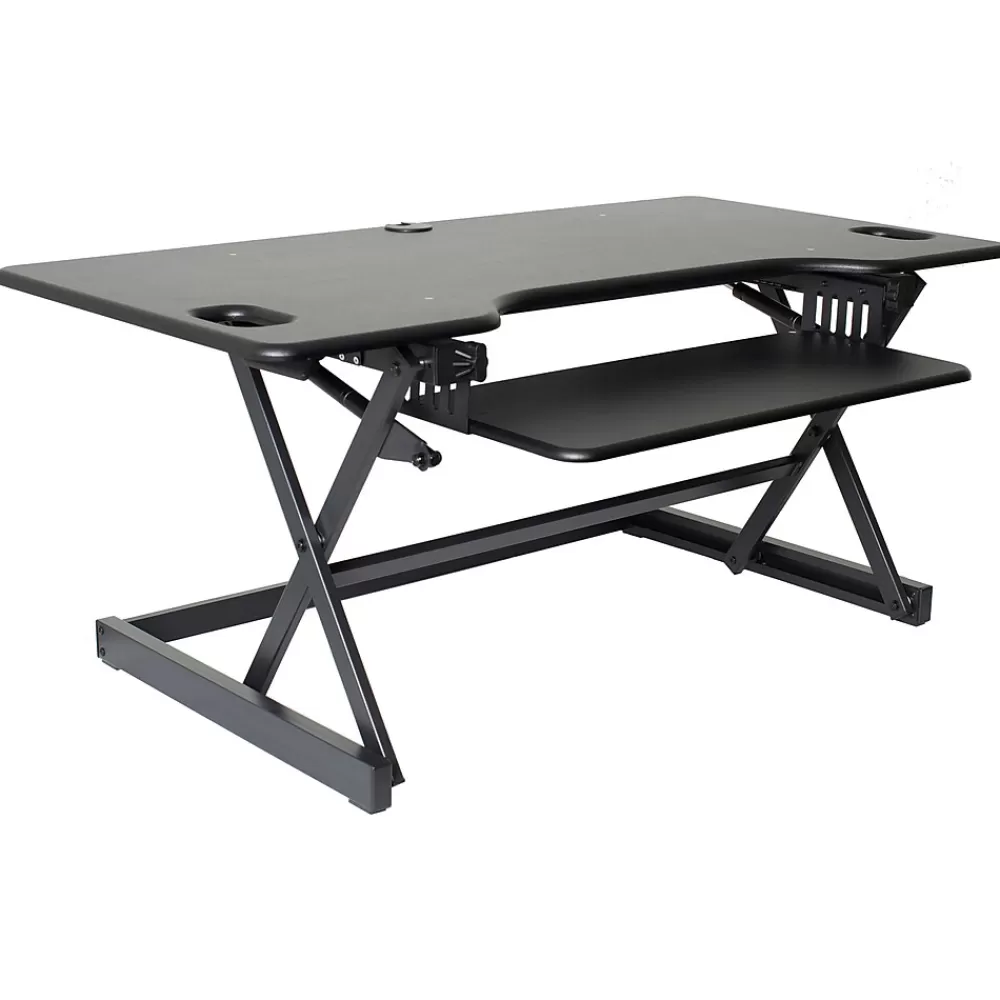 Rocelco 46"W Manual Adjustable Standing Desk Converter, Black (R DADRB-46) Best Sale