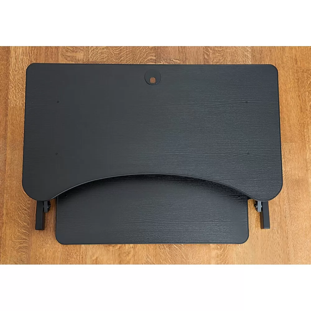 Rocelco 38"W Manual Adjustable Standing Desk Converter, Black (R DADRB) Outlet