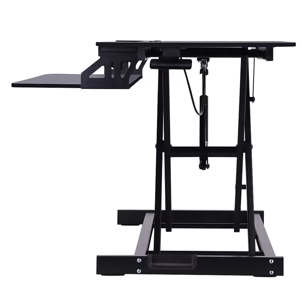 Rocelco 32"W Manual Adjustable Standing Desk Converter, Black (R VADRB) Flash Sale