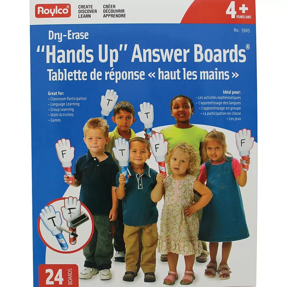 Roylco "Hands Up" Answer Boards Dry-Erase Whiteboard, 5" x 12", 24/Pack (R-5905) Cheap