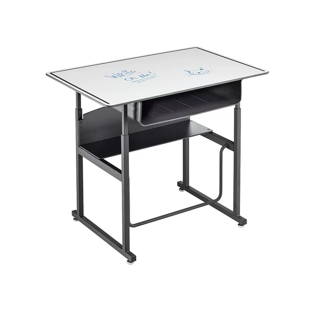 Safco AlphaBetter 26" - 42" Plastic/Steel Adjustable Desk, White/Black (1209DE) Online