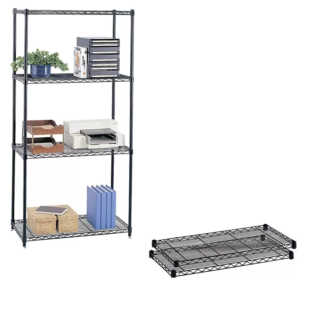 Safco Commercial Extra 2-Shelf Metal Shelf, 36", Black (5243BL) Hot