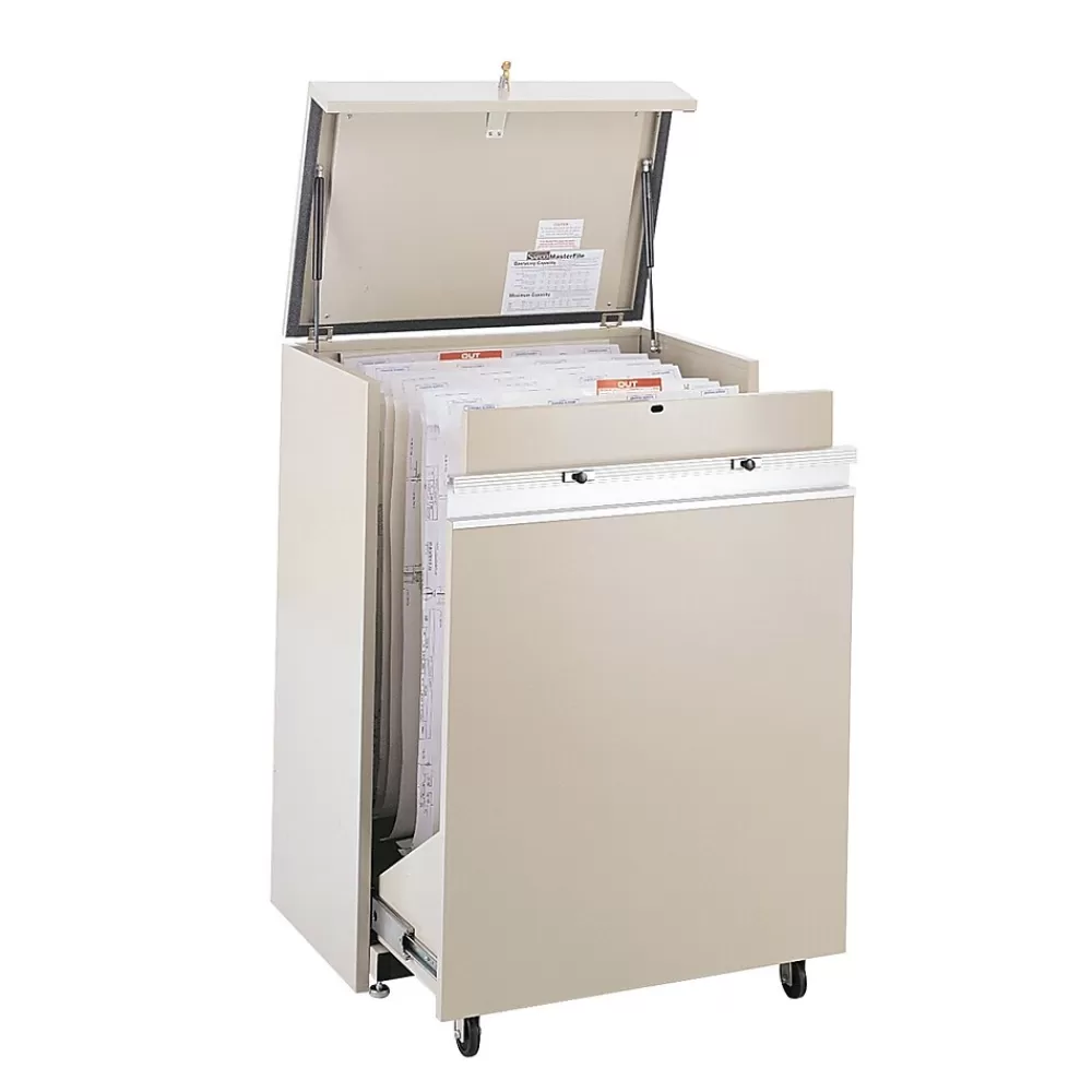 Safco 2-Drawer Mobile File Cabinet, Specialty Size, Lockable, 45"H x 32"W x 21.5"D, Beige (5023AH) Cheap