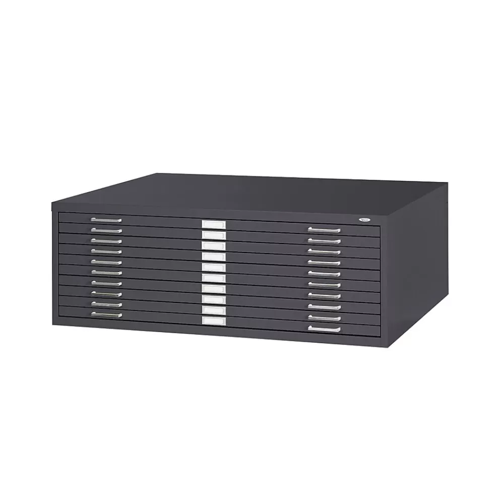 Safco ® Graphic Arts 10-Drawer Steel Flat File For 30" x 42" Documents, Black Hot