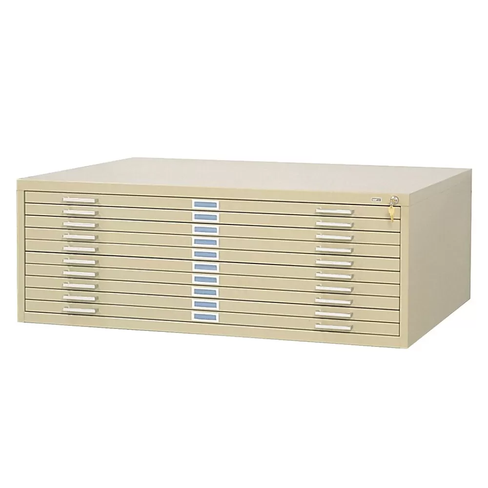 Safco ® Graphic Arts 10-Drawer Steel Flat File For 30" x 42" Documents, Tropic Sand Flash Sale