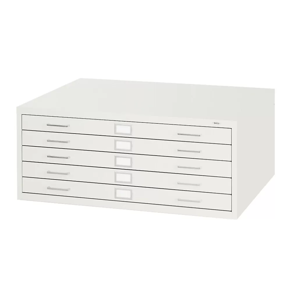 Safco ® Graphic Arts 5-Drawer Steel Flat File For 24" x 36" Documents, White Clearance