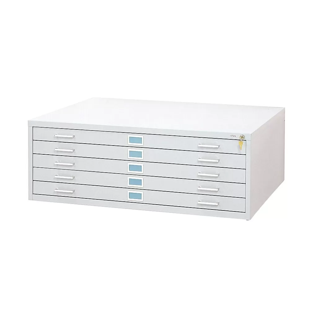 Safco ® Graphic Arts 5-Drawer Steel Flat File For 30" x 42" Documents, White New