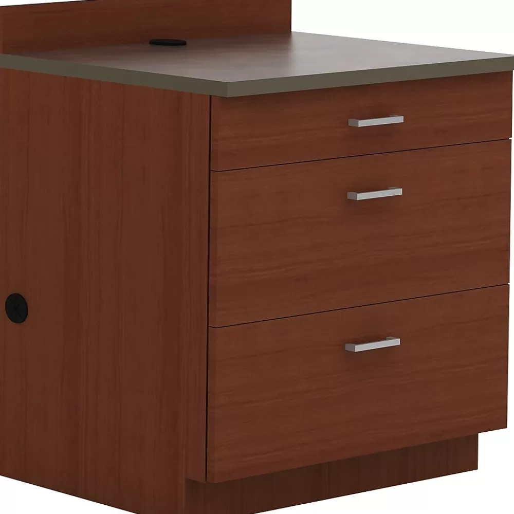 Safco 36"H Modular Break Room Three Drawer Base Cabinet, Mahogany/Slate (1703MH) Best